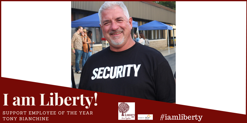 I am Liberty Story: Support Employee of the Year Tony Bianchine. Headshot of Tony Bianchine.